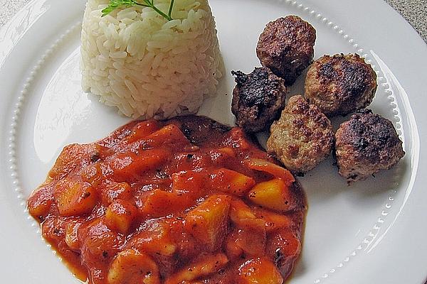 Hot Banana Meatballs with Sweet and Sour Sauce