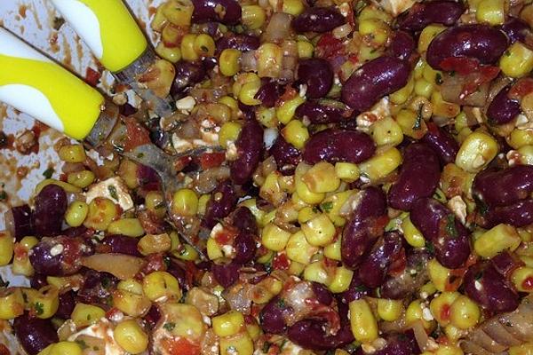 Kidney Bean Salad with Ajvar and Feta
