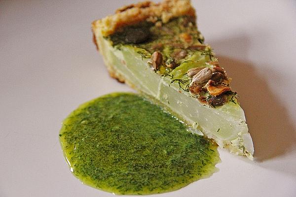 Kohlrabi Quiche with Dill Mustard Sauce