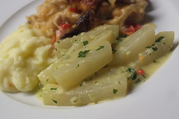 Kohlrabi, Steamed in Cream