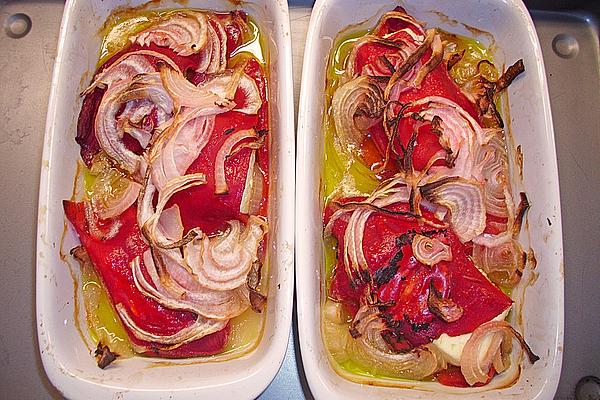 Kuechlis Delicious Grilled Peppers with Feta Cheese