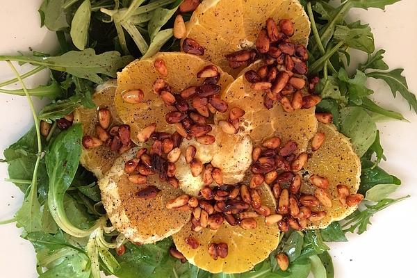 Lamb`s Lettuce with Oranges and Pine Nuts