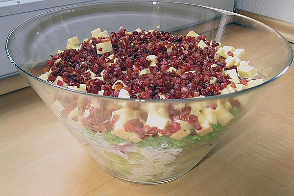 Layered Salad with Ice Cream and Bacon