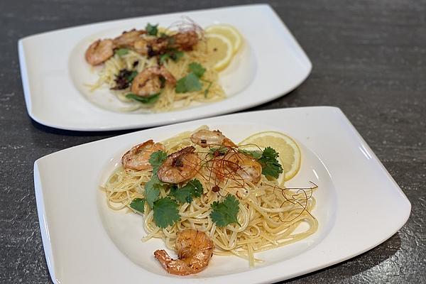 Lemon Spaghetti with Prawns