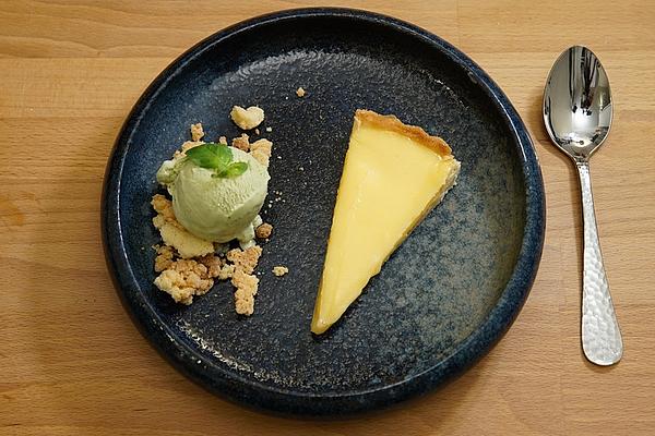 Lemon Tart and Basil Ice Cream
