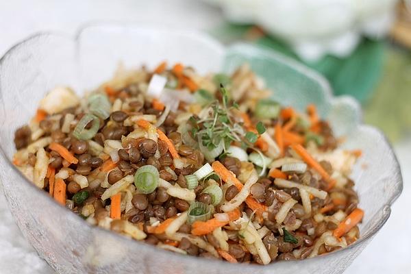 Lentil Salad with Chicken, Carrots &amp; Apples