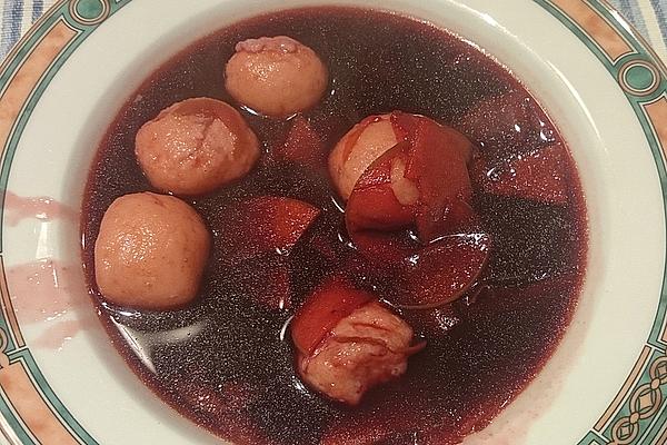 Lilac Soup with Semolina Dumplings