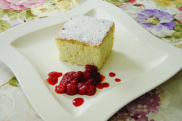 Lime Cake with Raspberry Sauce