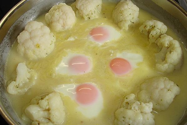 Lost Eggs with Cauliflower in Mustard Sauce
