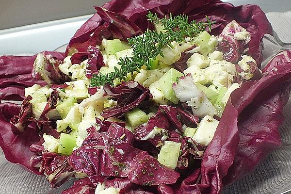 Marinated Mozzarella on Radicchio