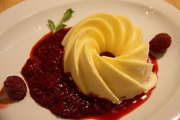 Marzipan Parfait with Raspberry Sauce