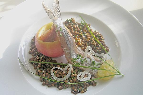 Matjes, Baked Apple and Lentil Vinaigrette