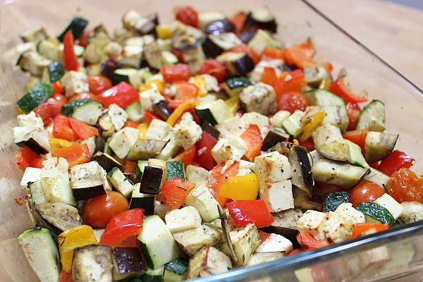 Mediterranean Oven Vegetables with Feta &amp; Fresh Herbs