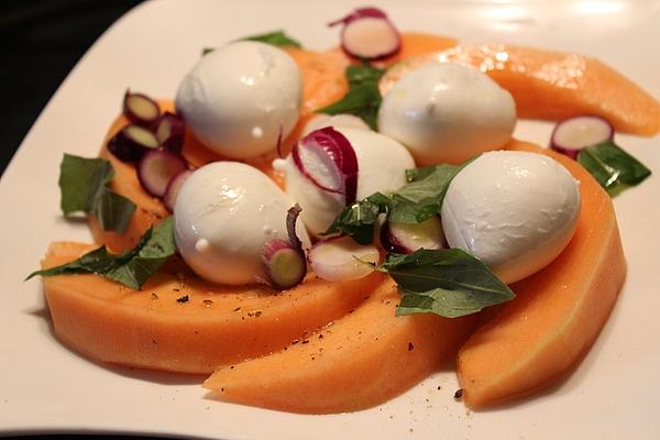 Melon with Mozzarella and Basil
