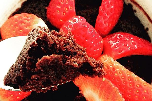 Microwave Cake with Vanilla Ice Cream, Without Egg