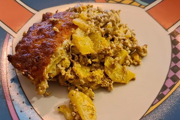 Minced Meat – Cheese – Leek – Potato Casserole