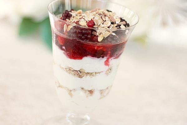 Multi-tiered Berry Curd Dish