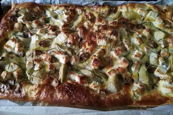 Mushroom Quiche with Artichokes and Feta