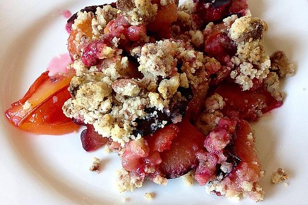 Plum Crumble with Chocolate