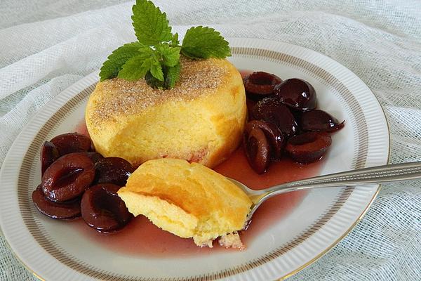 Polenta Casserole with Caramel Plums