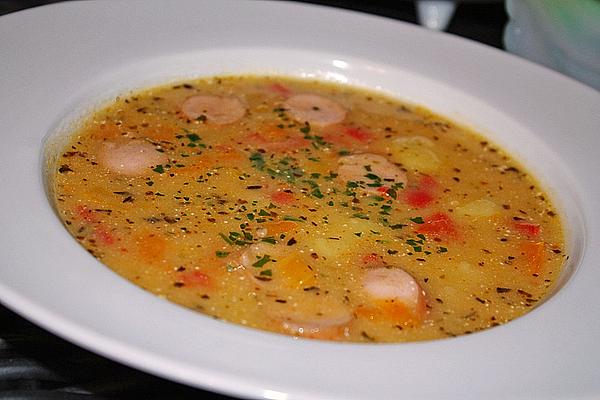 Potato and Pepper Soup with Crème Fraîche