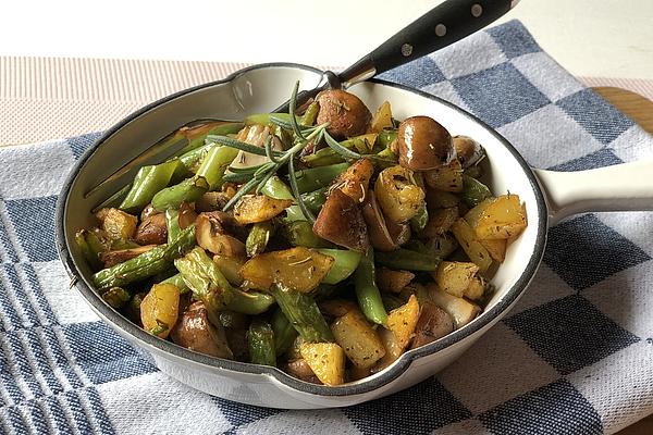 Potato, Bean and Mushroom Pan