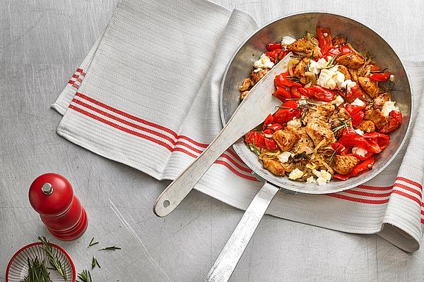 Poultry and Bell Pepper Pan with Feta