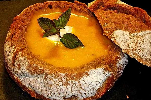 Pumpkin Ginger Soup with Honey and Coconut Milk