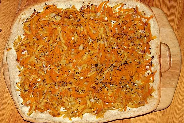 Pumpkin – Tarte Flambée with Apples, Coriander and Black Cumin