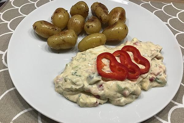 Quark Dip with Bell Pepper, Cucumber, Egg