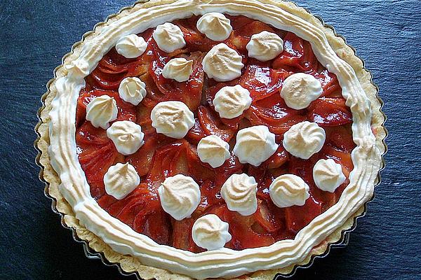 Quince Tart with Marzipan and Currant Jelly