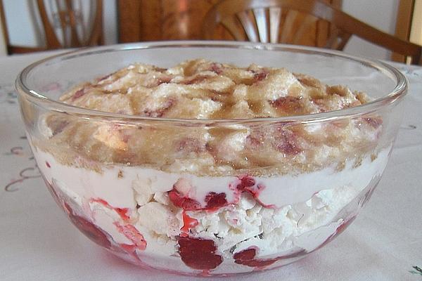 Raspberries with Whipped Cream and Meringue
