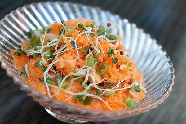 Raw Apple and Carrot with Kohlrabi and Sunflower Sprouts