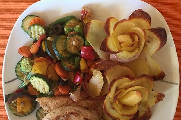 Raw Ham and Potato Roses