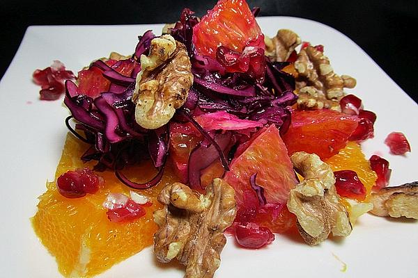 Red Cabbage Salad with Oranges and Pomegranate