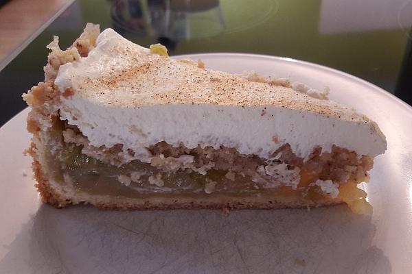Rhubarb Cake with Crumble and Sour Cream