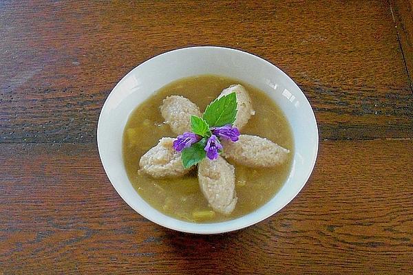 Rhubarb Soup with Semolina Dumplings