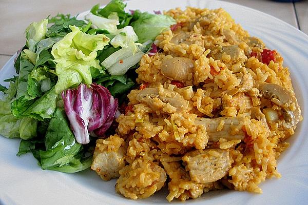 Rice Pan with Sliced ​​turkey