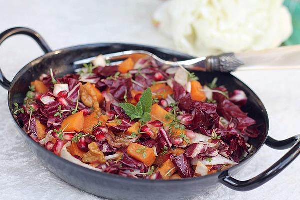 Roasted Sweet Potato and Walnut Salad with Fresh Mint