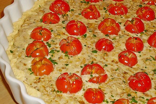 Roquefort Tomato Quiche with Walnuts