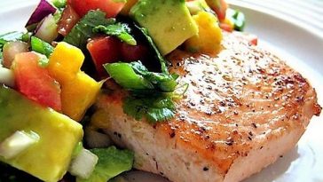Salmon Taco with Chipotle Mayonnaise and Avocado Salsa