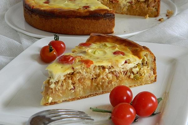 Sauerkraut, Tomato and Leek Quiche