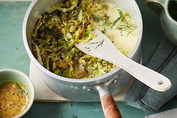 Savoy Cabbage in Mustard Cream