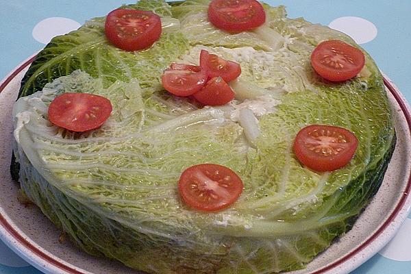 Savoy Cabbage Potato Cake with Mince