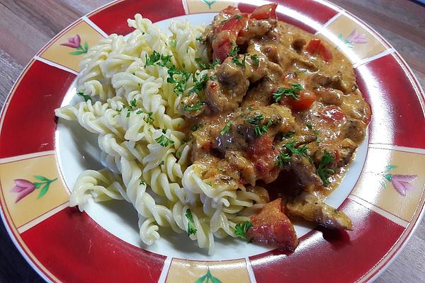 Sliced ​​meat with Ajvar Sauce