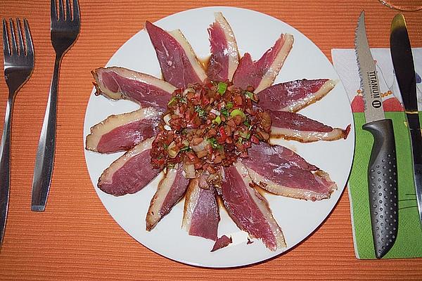 Smoked Duck Breast with Radishes – Vinaigrette