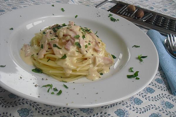 Spaghetti with Ham and Cream Sauce