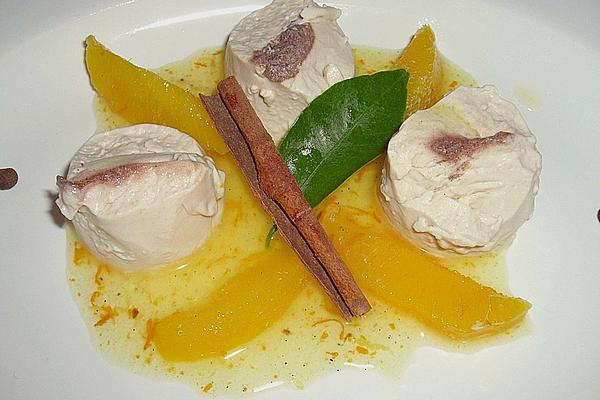 Spicy Oranges on Cinnamon Mousse