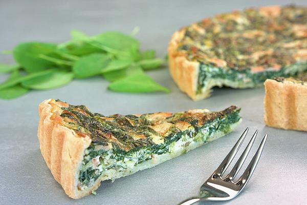 Spinach-Leek-Salmon Quiche