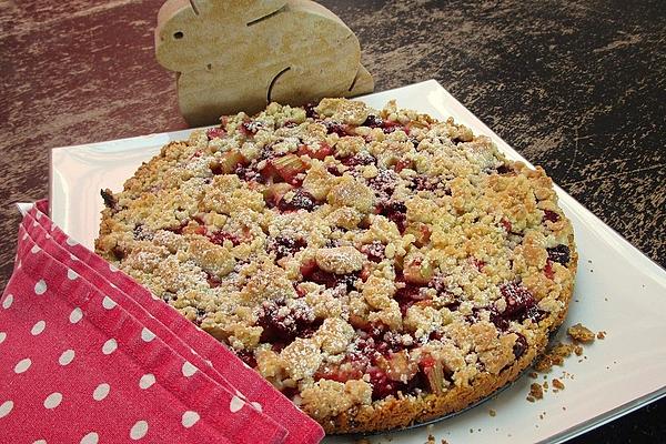 Strawberry – Rhubarb Tart with Almond Sprinkles
